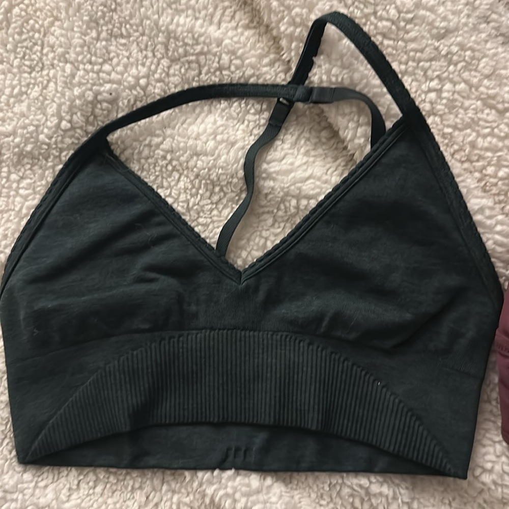 4 bra tops - Lululemon, UA, gymshark and pink
